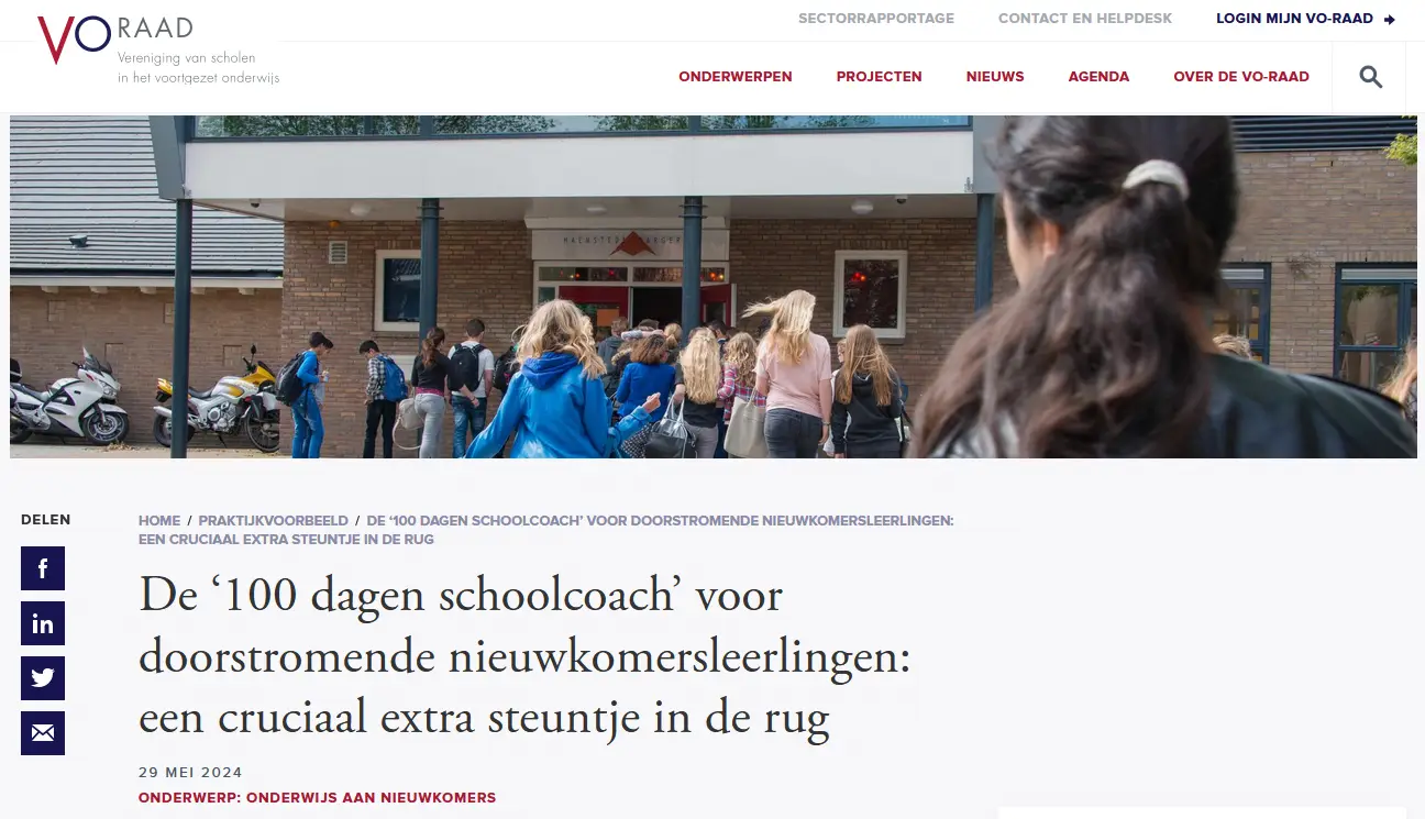 De ‘100 dagen schoolcoach’ voor doorstromende nieuwkomersleerlingen: een cruciaal extra steuntje in de rug