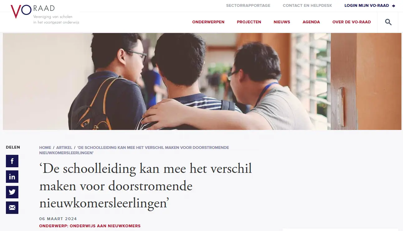 ‘De schoolleiding kan mee het verschil maken voor doorstromende nieuwkomersleerlingen’
